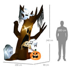 Matmenų schema: aukštis 240 cm, plotis 200 cm, gylis 90 cm, palyginta su 180 cm žmogumi