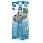 Pripučiamas karkasinis baseinas Bestway Steel Pro, 366 x 200 x 66 cm, su filtravimo siurbliu, pilkas