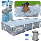Pripučiamas karkasinis baseinas Bestway Steel Pro, 366 x 200 x 66 cm, su filtravimo siurbliu, pilkas