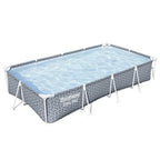 Pripučiamas karkasinis baseinas Bestway Steel Pro, 366 x 200 x 66 cm, su filtravimo siurbliu, pilkas