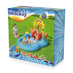 Pripučiamas žaidimų centras baseinas Bestway, 264 × 142 × 140 cm, su čiuožykla ir priedais, spalvotas