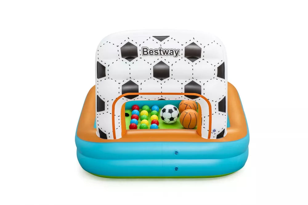 Pripučiamas žaidimų centras Bestway Kick N Swish 3-in-1, 1,20 × 1,07 m × 84 cm