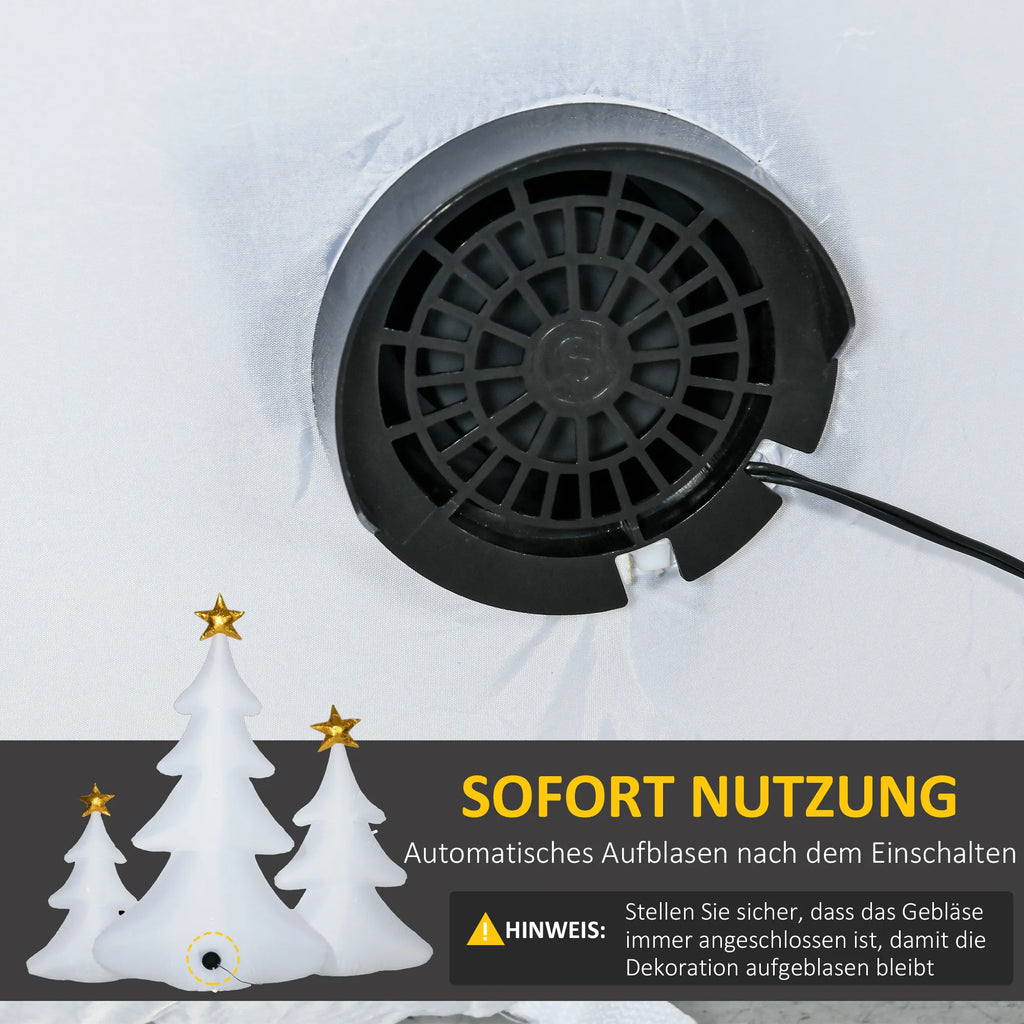 Pripučiamų kalėdinių eglučių rinkinys, 3 vnt., su apšvietimu, spalvotas