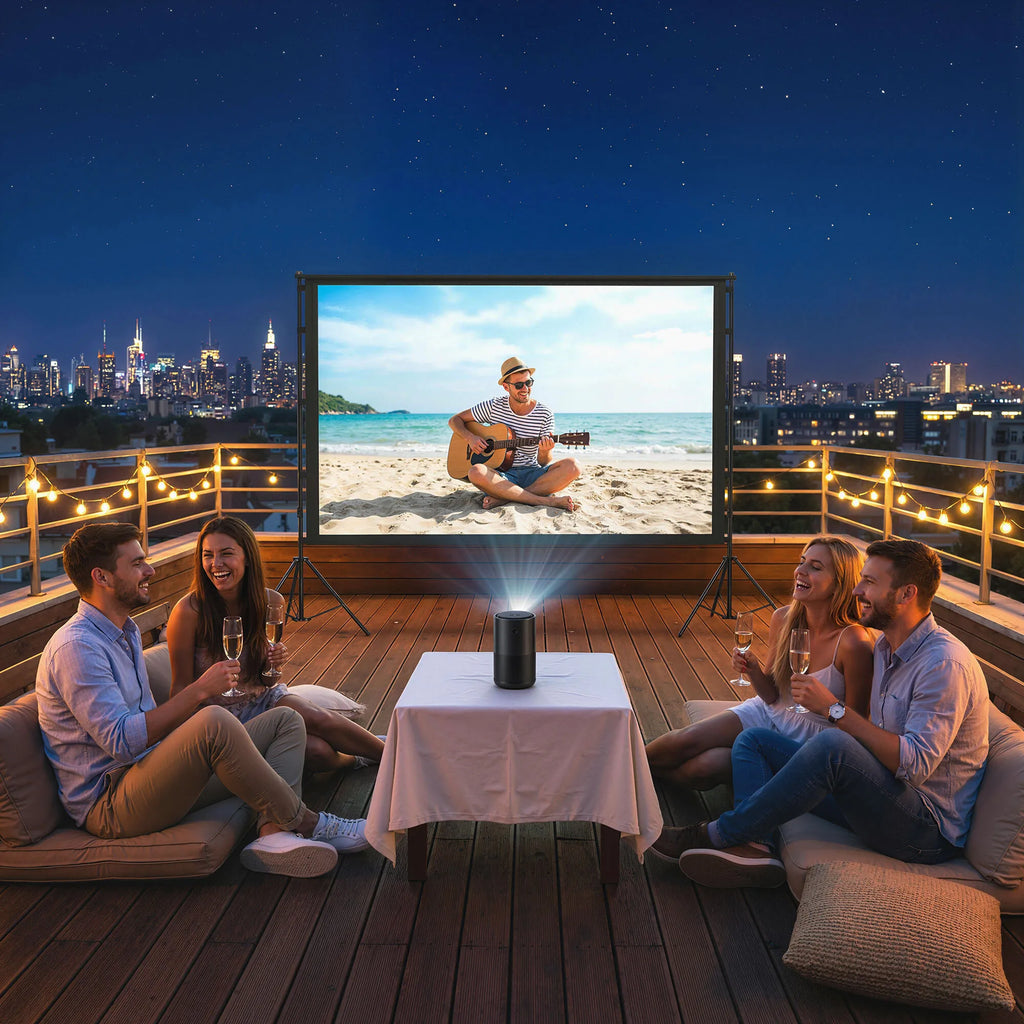 Projektoriaus ekranas 100 colių 16:9, 4K/8K, su stovu, sulankstomas