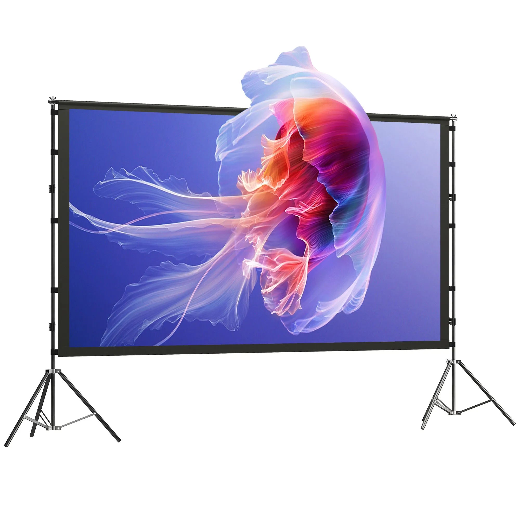 Projektoriaus ekranas 100 colių 16:9, 4K/8K, su stovu, sulankstomas