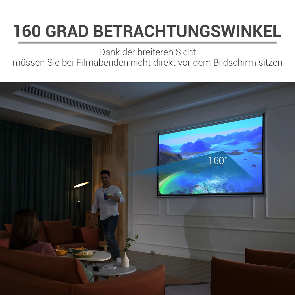 Projektoriaus ekranas 120 colių, rankinis, baltas