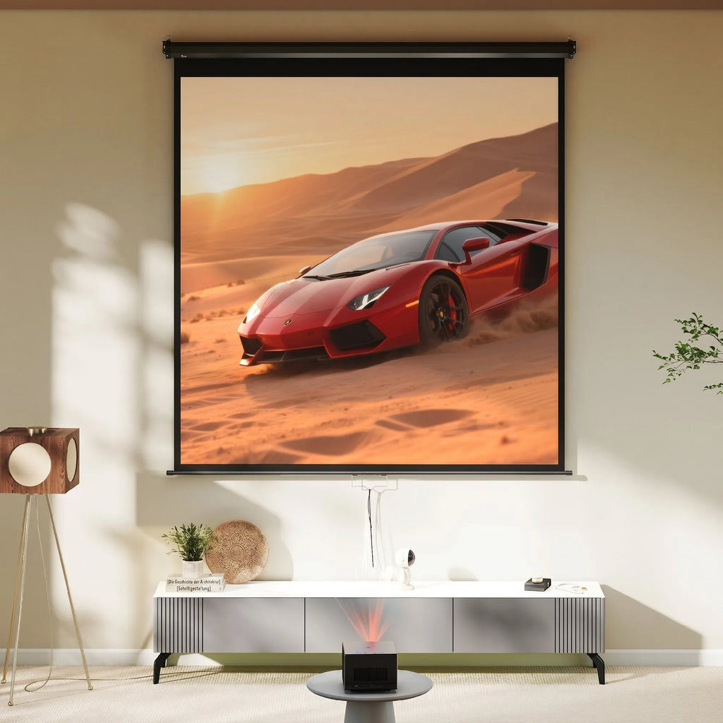 Projektoriaus ekranas 178 x 178 cm, 99 colių, formatas 1:1, juodas