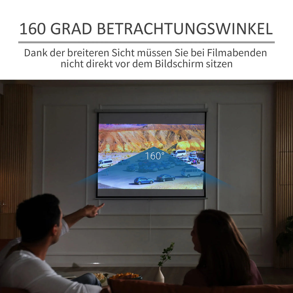 Projektoriaus ekranas 203 x 152 cm, rankinis, baltas