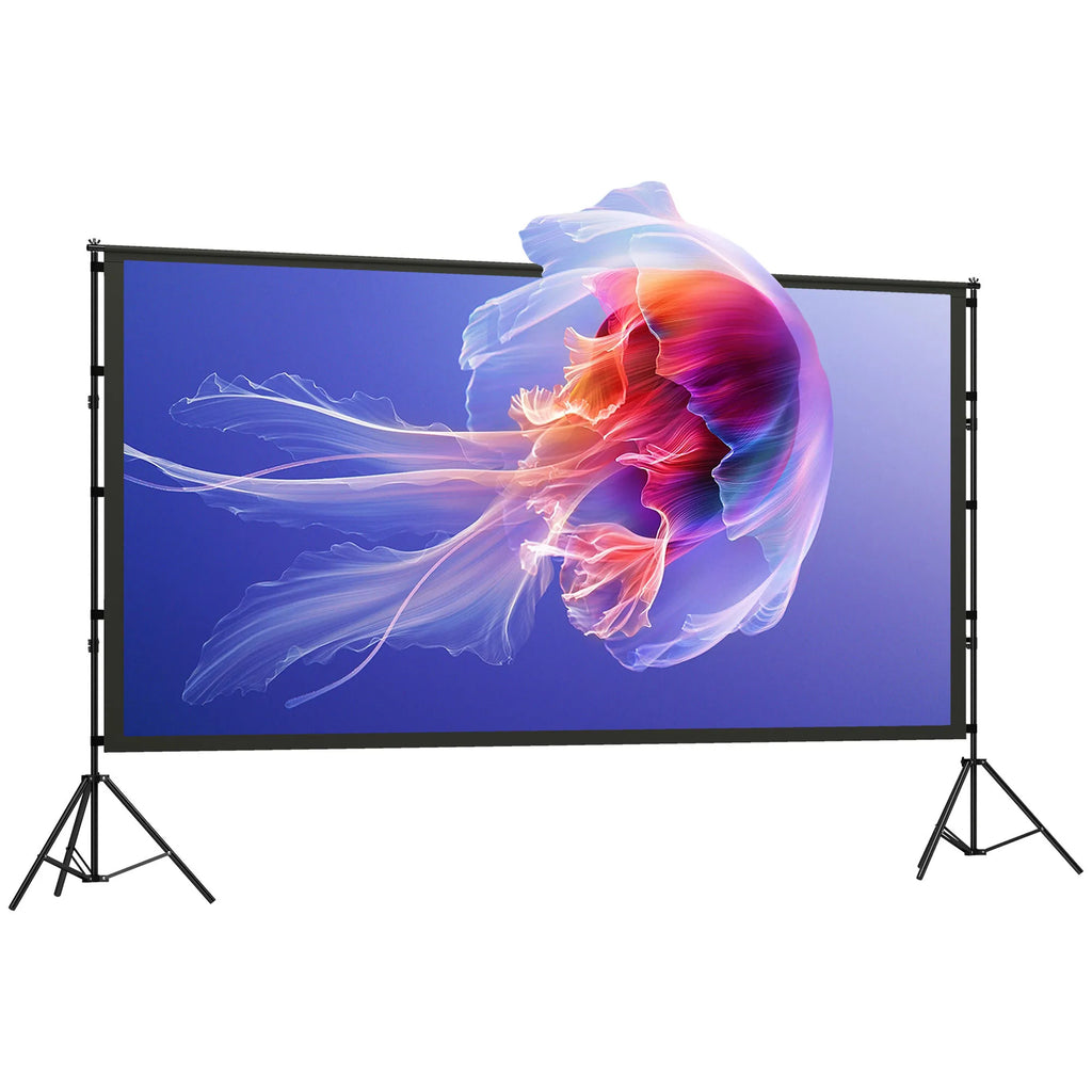 Projektoriaus ekranas su stovu 120 colių 4K/8K 16:9 poliesterio juodas