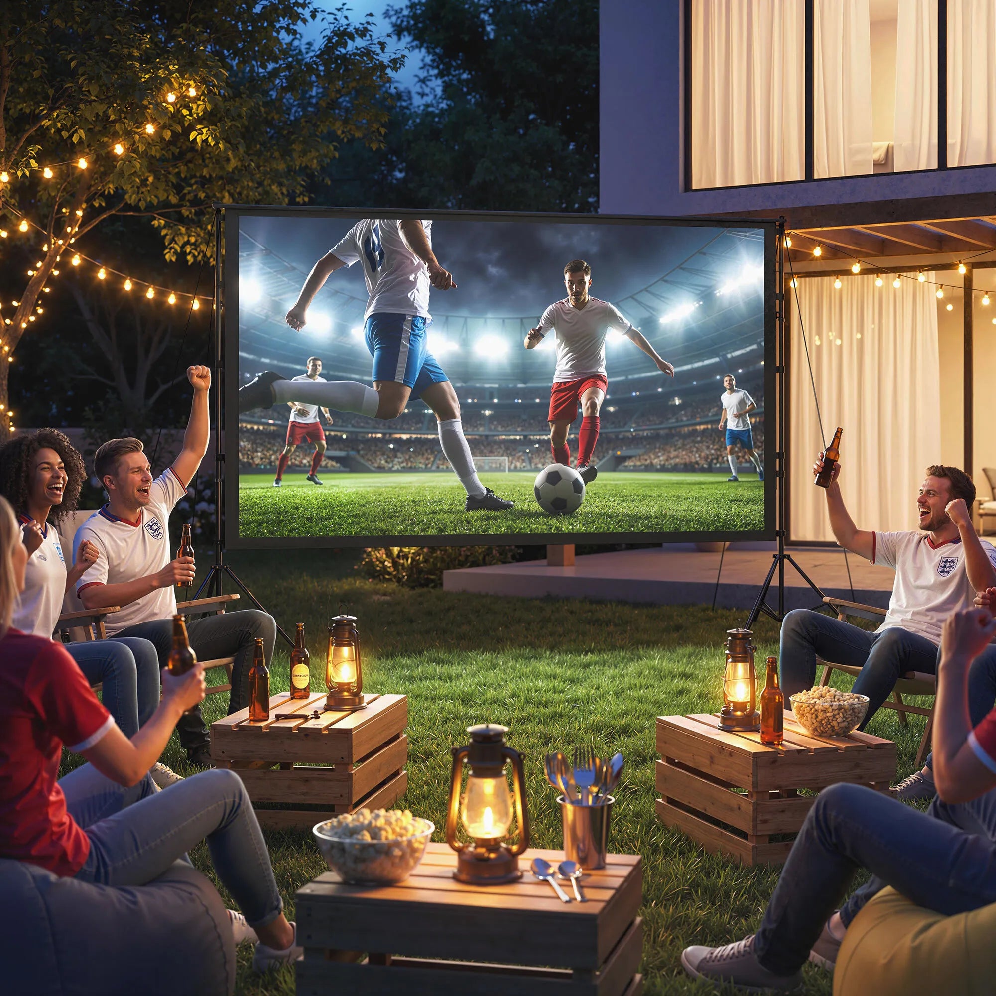 Projektoriaus ekranas su stovu 120 colių 4K/8K 16:9 poliesterio juodas