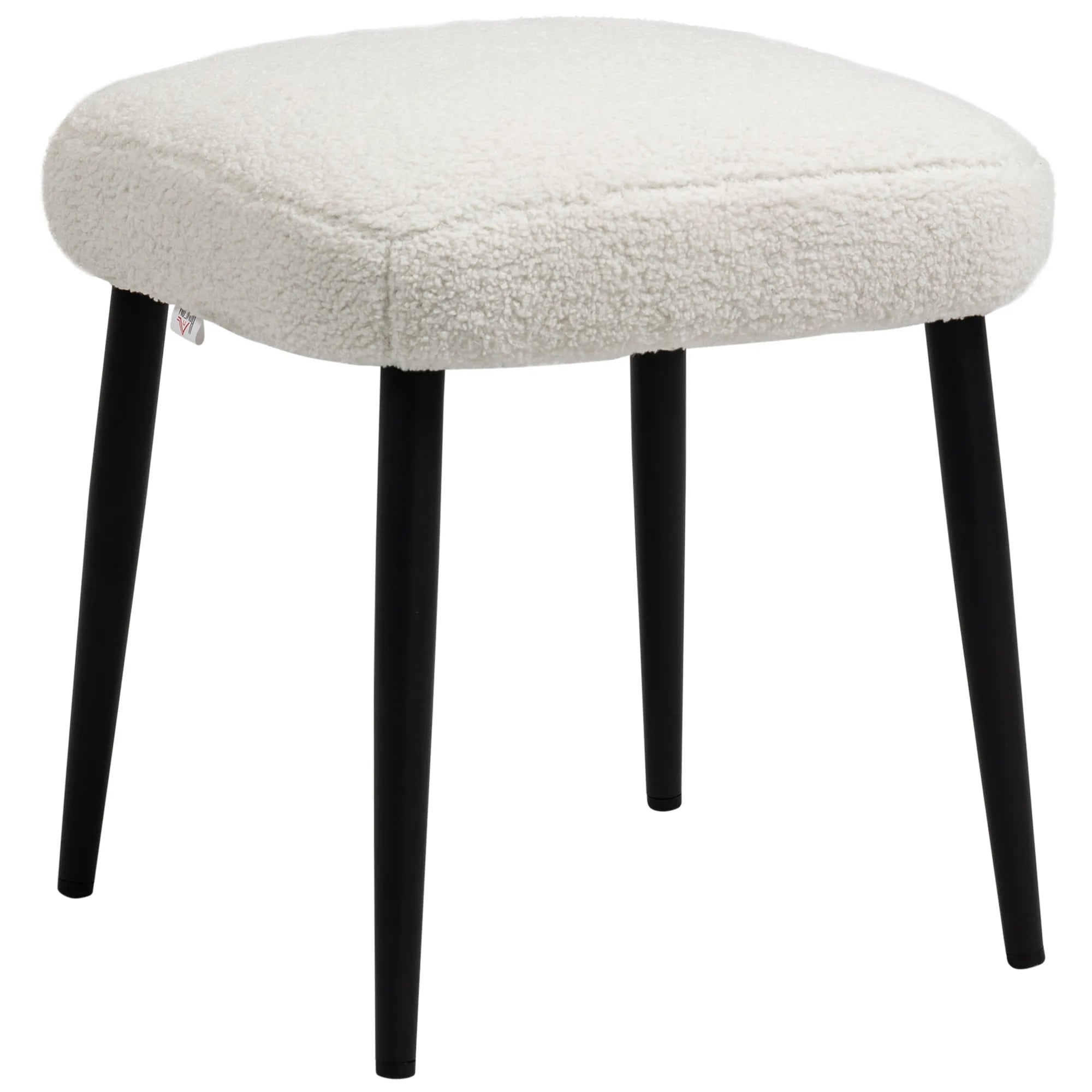 Pufas su kašmyro imitacijos audiniu, 42 cm, kreminės spalvos