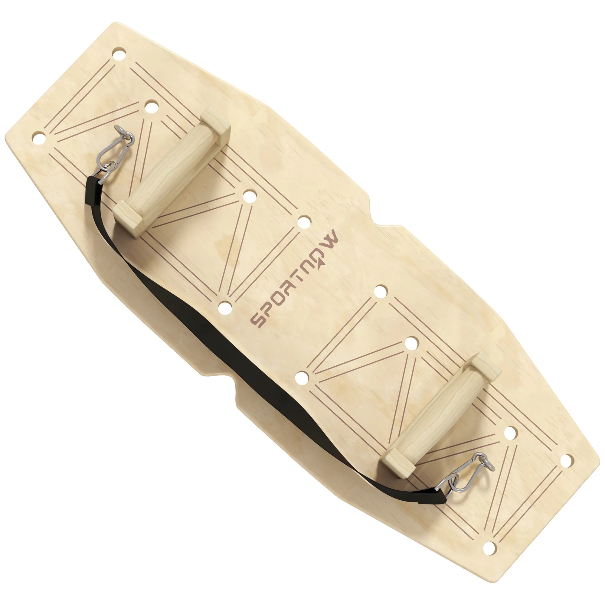 Push Up Bars Set, atsispaudimų rankenos su treniruočių lenta ir atsparumo juostomis, medinės
