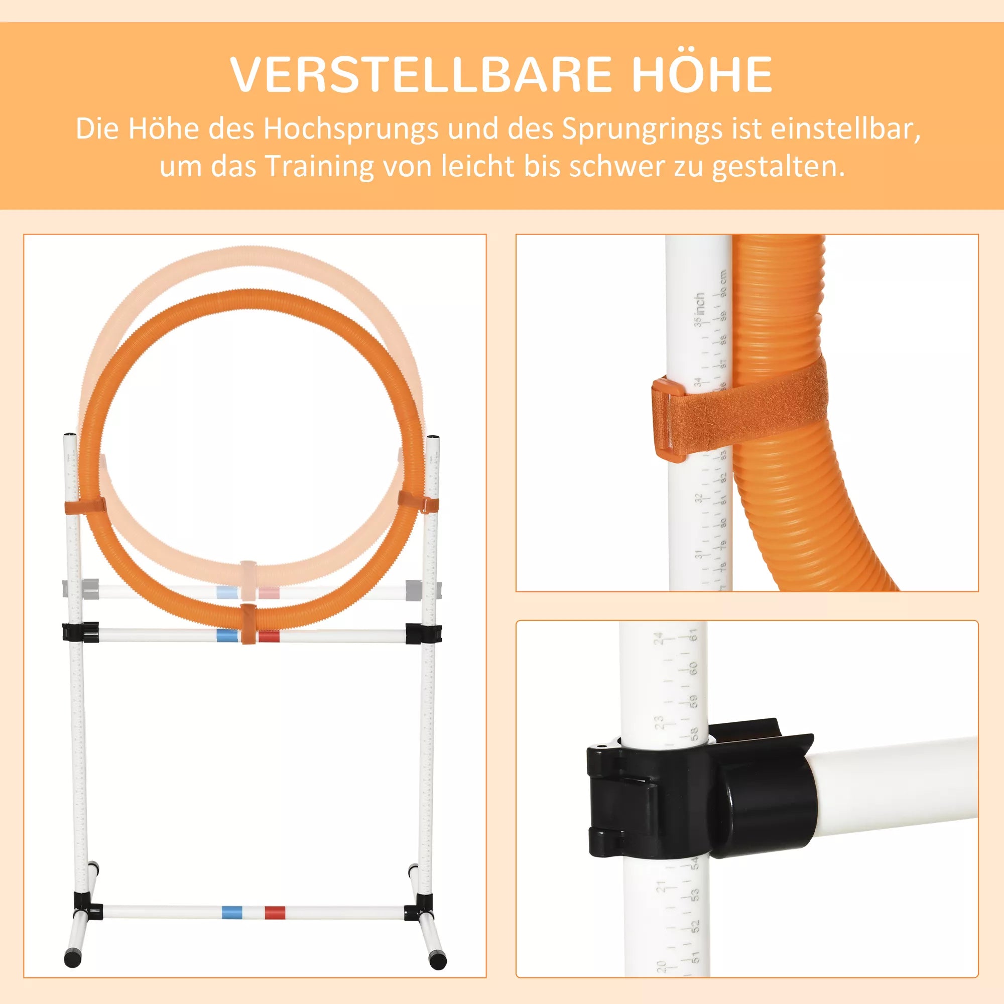 Šunų dresūros ir agility lankas, 2-in-1 šuolių kliūtis su krepšiu, 74,5x66x91 cm