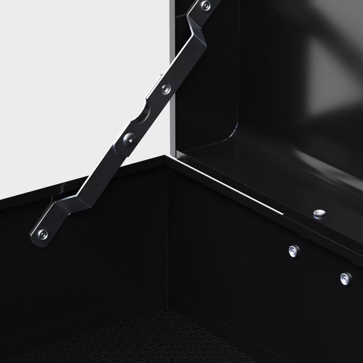 Užrakinama įrankių dėžė, 3 stalčiai, plieninė konstrukcija, 60x26x34cm, juoda