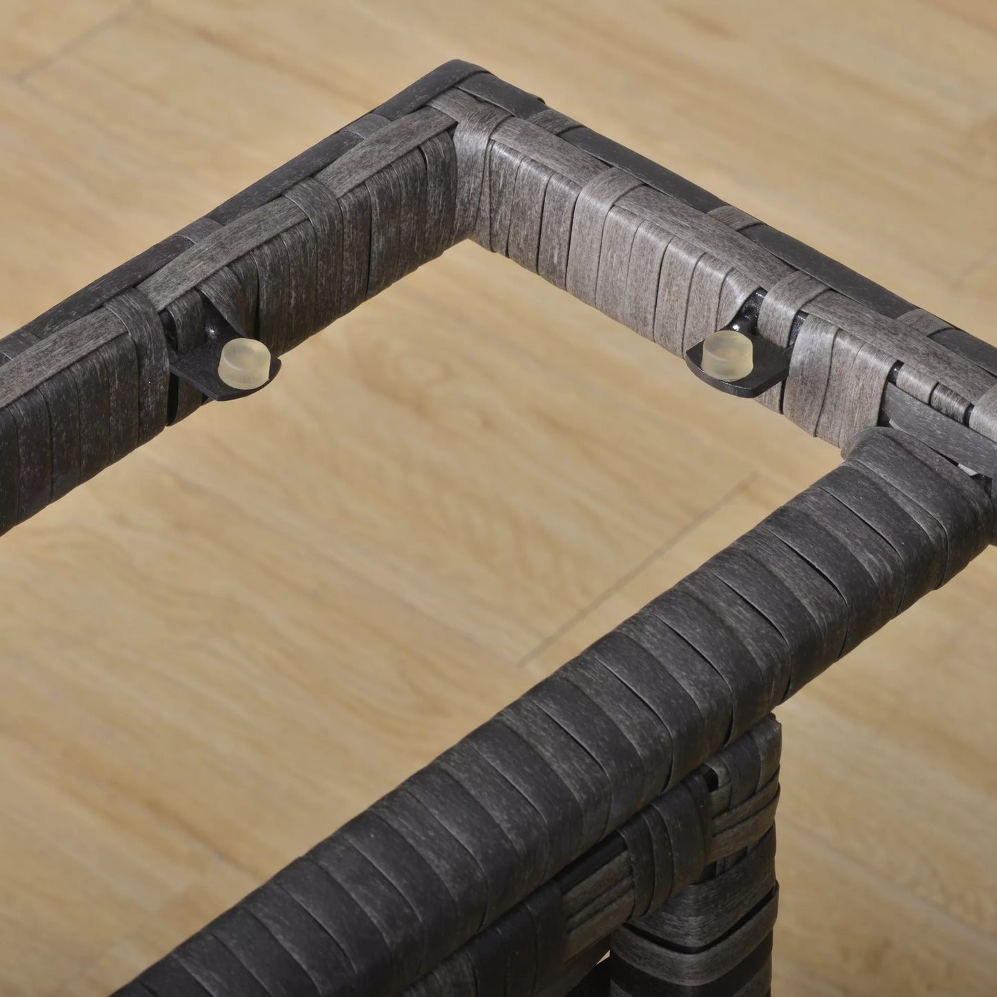 PE rotango sodo baldų komplektas, skirtas 5 žmonėms, rotango lauko poilsio komplektas, su nuimamomis pagalvėlėmis, Pilka + Ruda