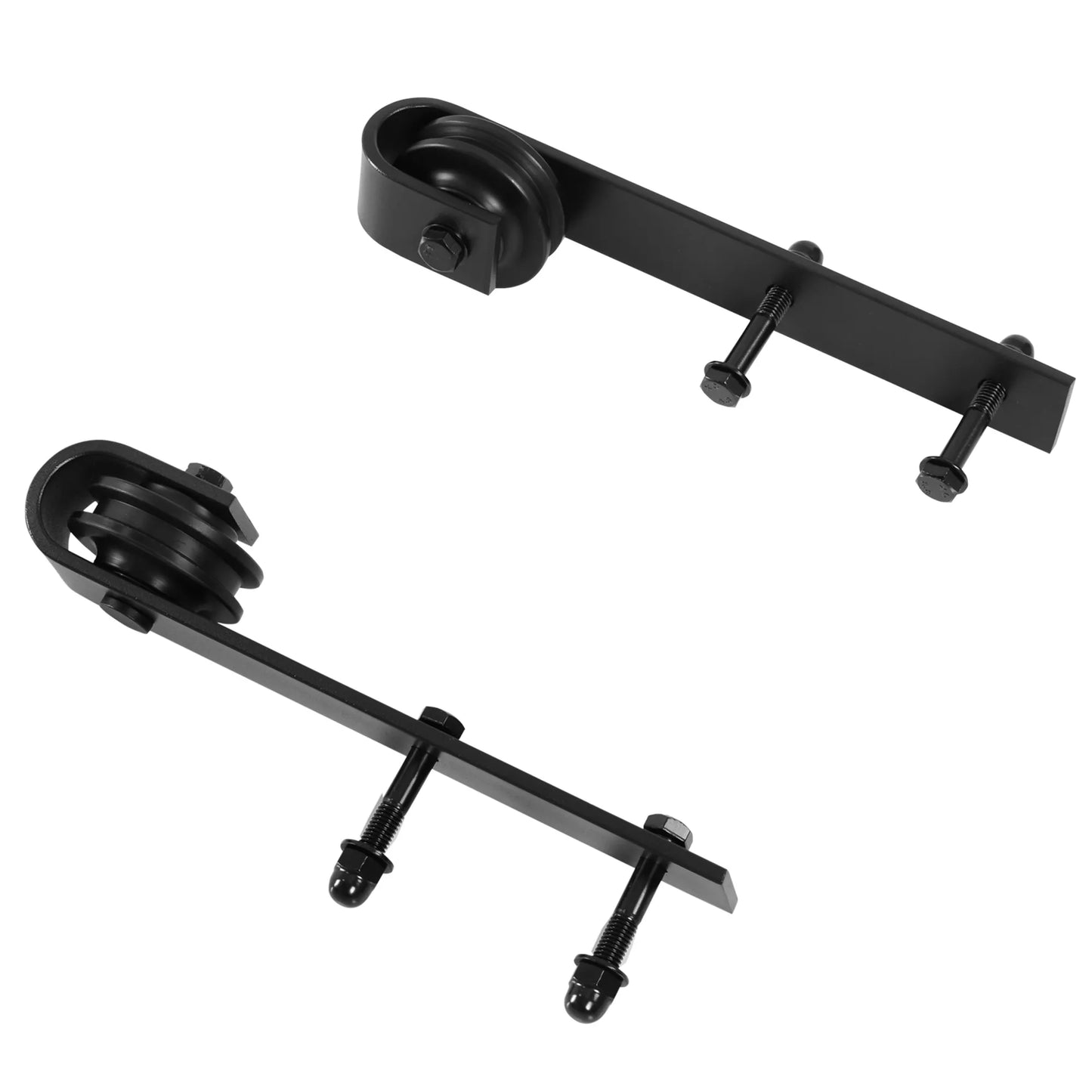 Slankiklių komplektas stumdomoms durims, maks. 100 kg keliamoji galia, metalas, juoda spalva, 2 m, juoda