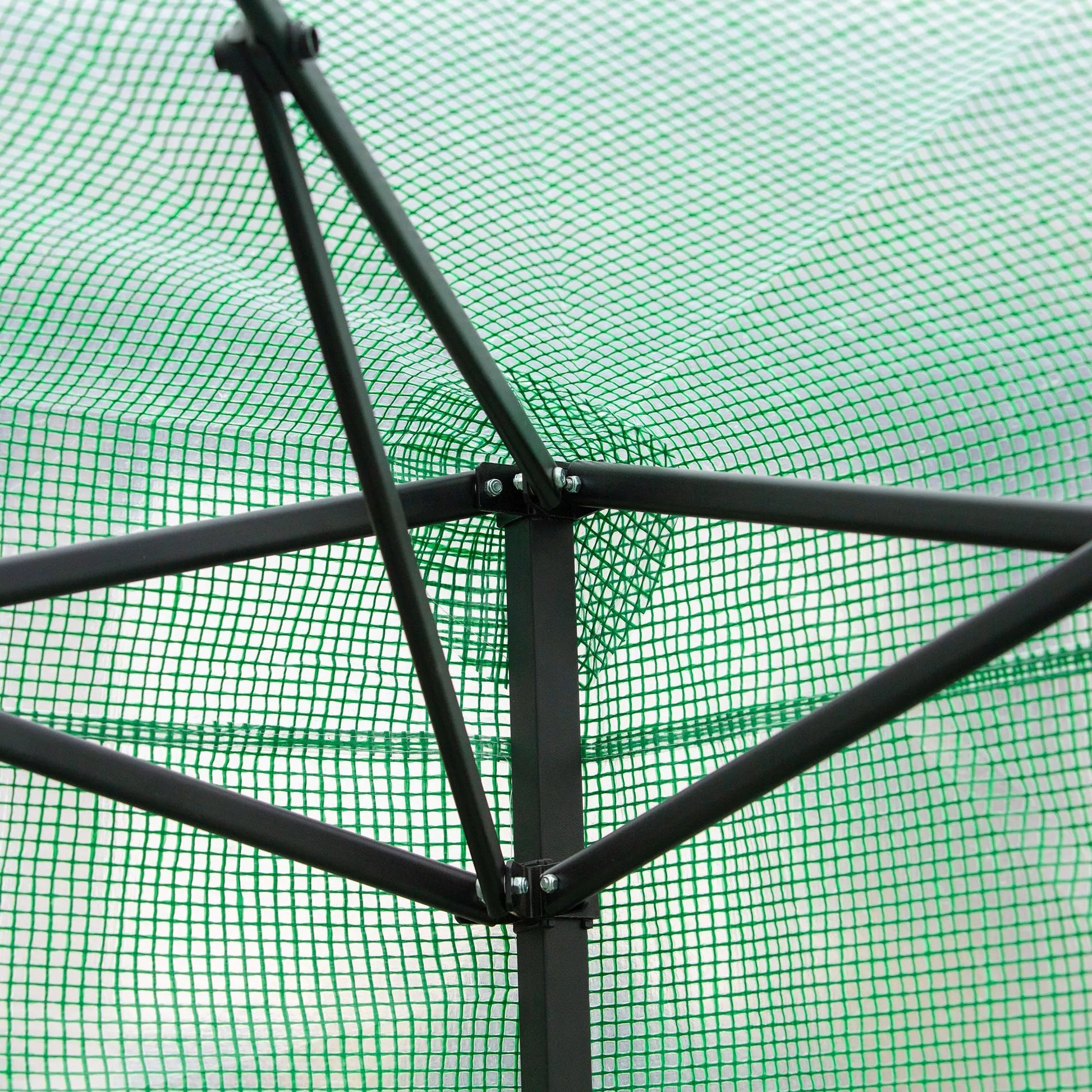 Šiltnamis Šiltnamis Pomidorų namelis Ankstyvųjų daržovių lysvė su durimis ir langais, kuriuos galima susukti PE plienas Tamsiai žalia 238 x 178 x 240 cm