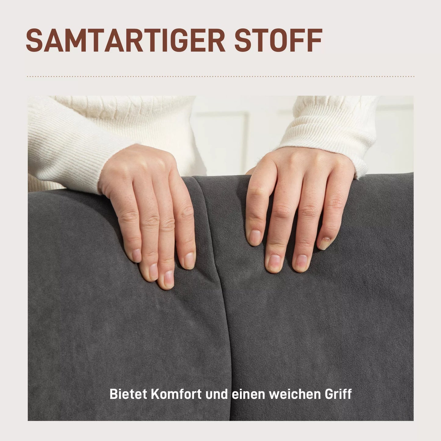 Svetainės fotelis su dygsniavimu, minkšta aksominės išvaizdos apmušalo danga, atlaiko iki 120 kg, pilkas