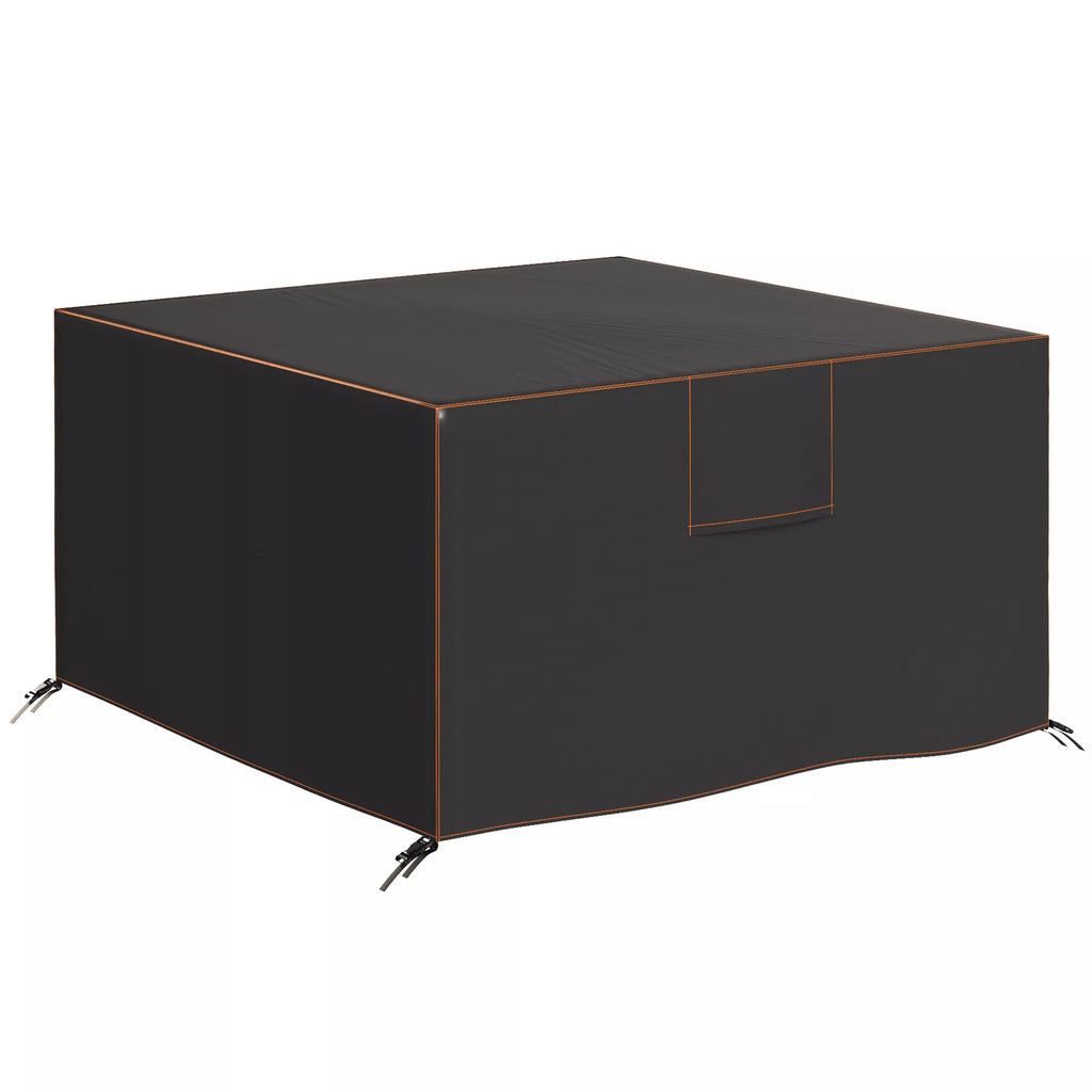 Sodo baldų apsauginis užvalkalas, atsparus žiemai, neperšlampamas, apsaugantis nuo UV spindulių, 420D „Oxford“ audinys, 125x125x74 cm, juodos spalvos