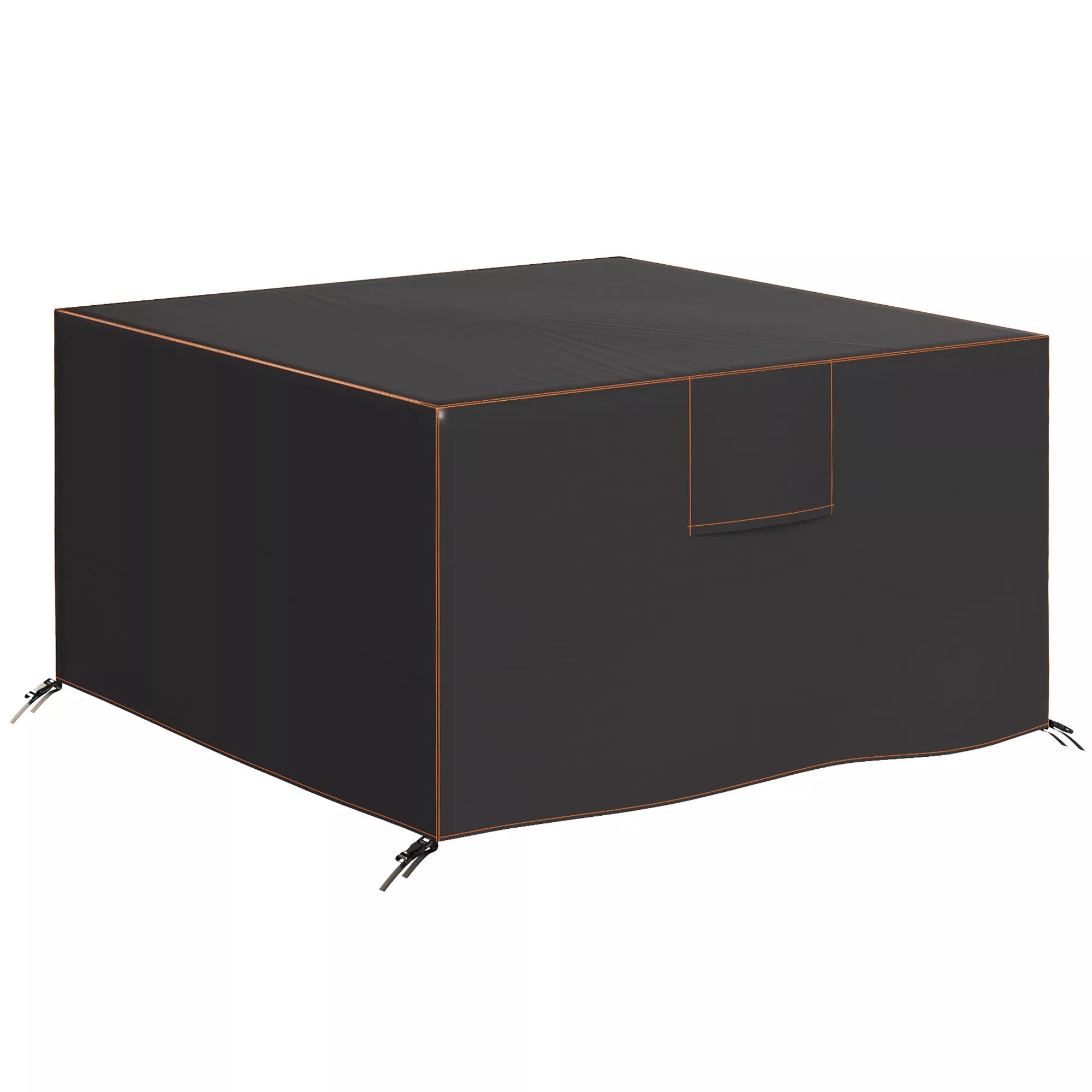 Sodo baldų apsauginis užvalkalas, atsparus žiemai, neperšlampamas, apsaugantis nuo UV spindulių, 420D „Oxford“ audinys, 125x125x74 cm, juodos spalvos