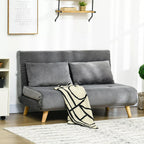 Pilka sofa-lova kambaryje