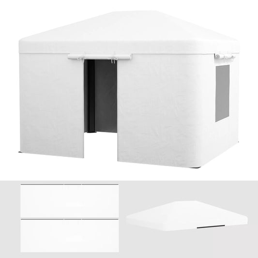 Pakaitinis stogelis paviljonui, atsparus oro sąlygoms, 360 x 300 x 270 cm, baltas