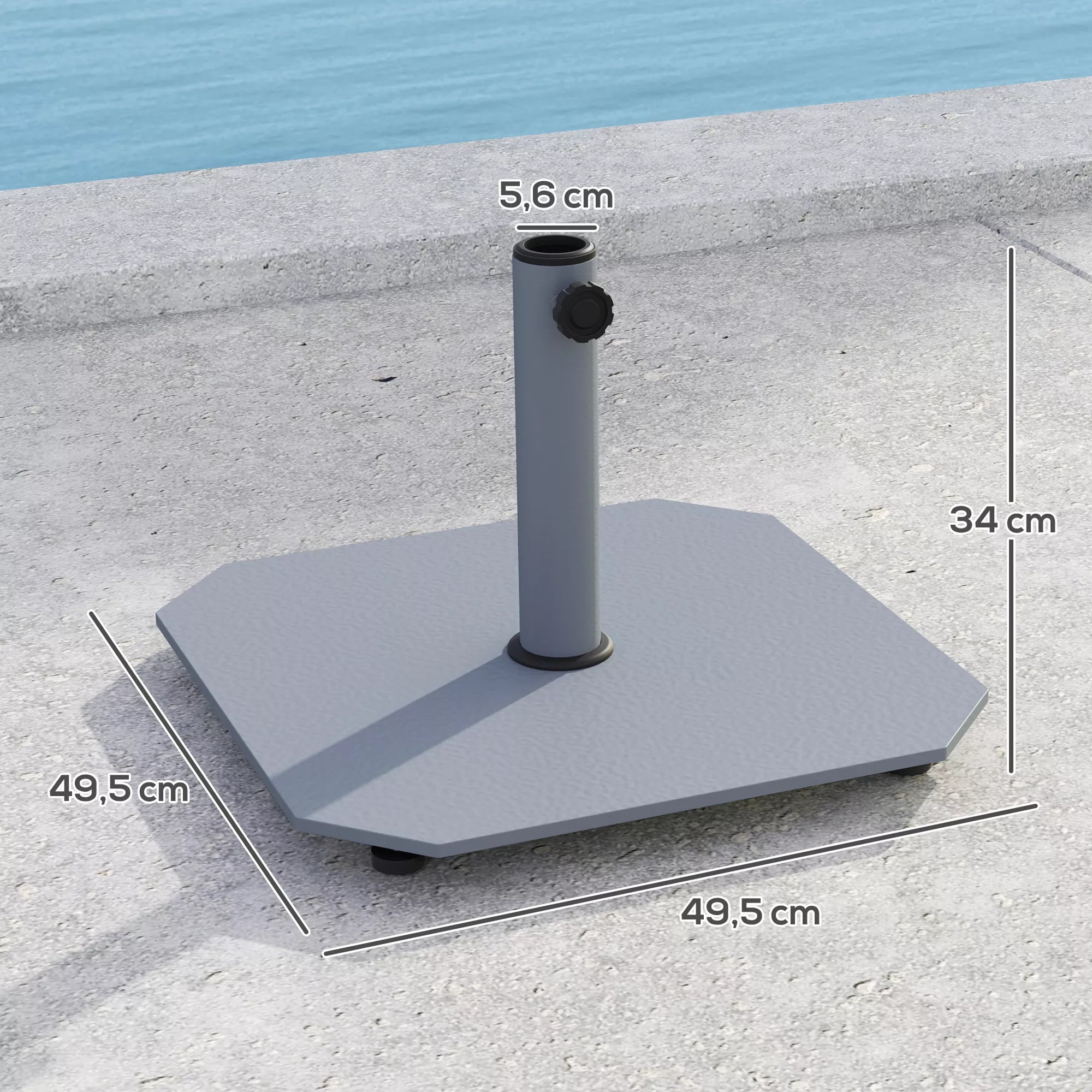 Metalinis skėčių stovas 18,5 kg Skėčių stovas, kvadratinis Skėčių laikiklis skėčiams 32/38/48 mm