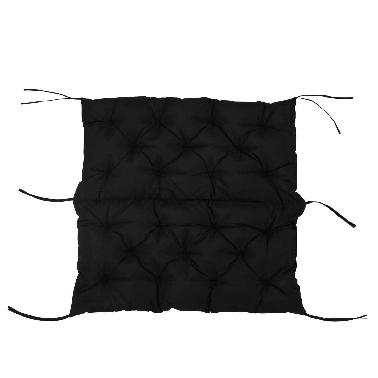 3 vietų suoliuko užvalkalas 100x98x8 cm, pagalvė su raišteliais, suoliuko čiužinys sodo baldams, sūpynėms, juodas