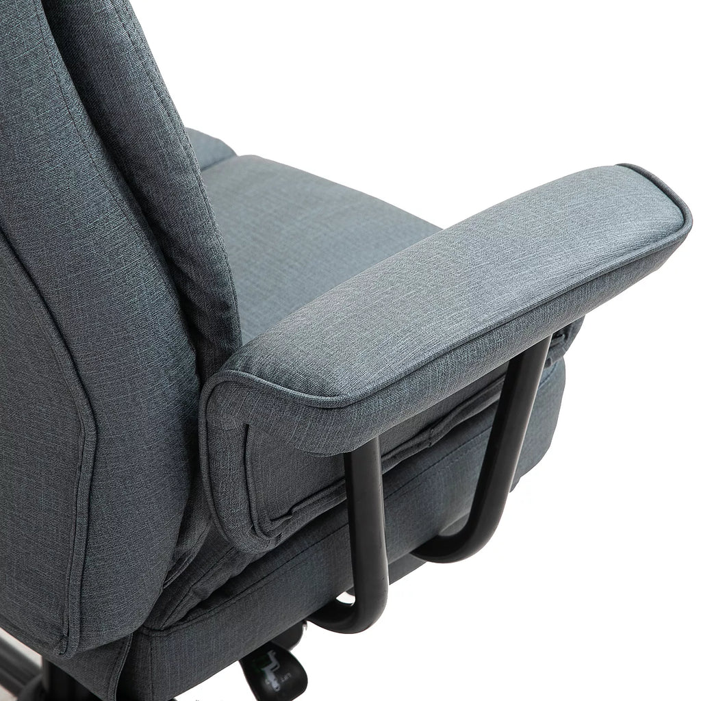 Biuro kėdė Ergonomiška vadovo kėdė 360° pasukama Kompiuterio kėdė su reguliuojamu aukščiu, galvos atrama ir paminkštintomis porankėmis su kojų atrama Dirbtinė oda 68 x 80 x 120–126 cm