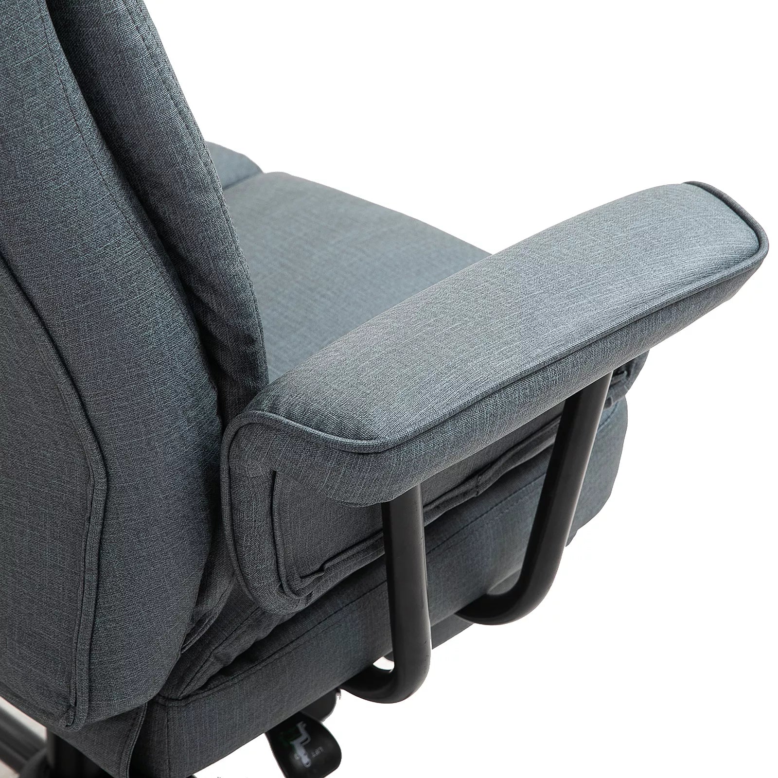 Biuro kėdė Ergonomiška vadovo kėdė 360° pasukama Kompiuterio kėdė su reguliuojamu aukščiu, galvos atrama ir paminkštintomis porankėmis su kojų atrama Dirbtinė oda 68 x 80 x 120–126 cm