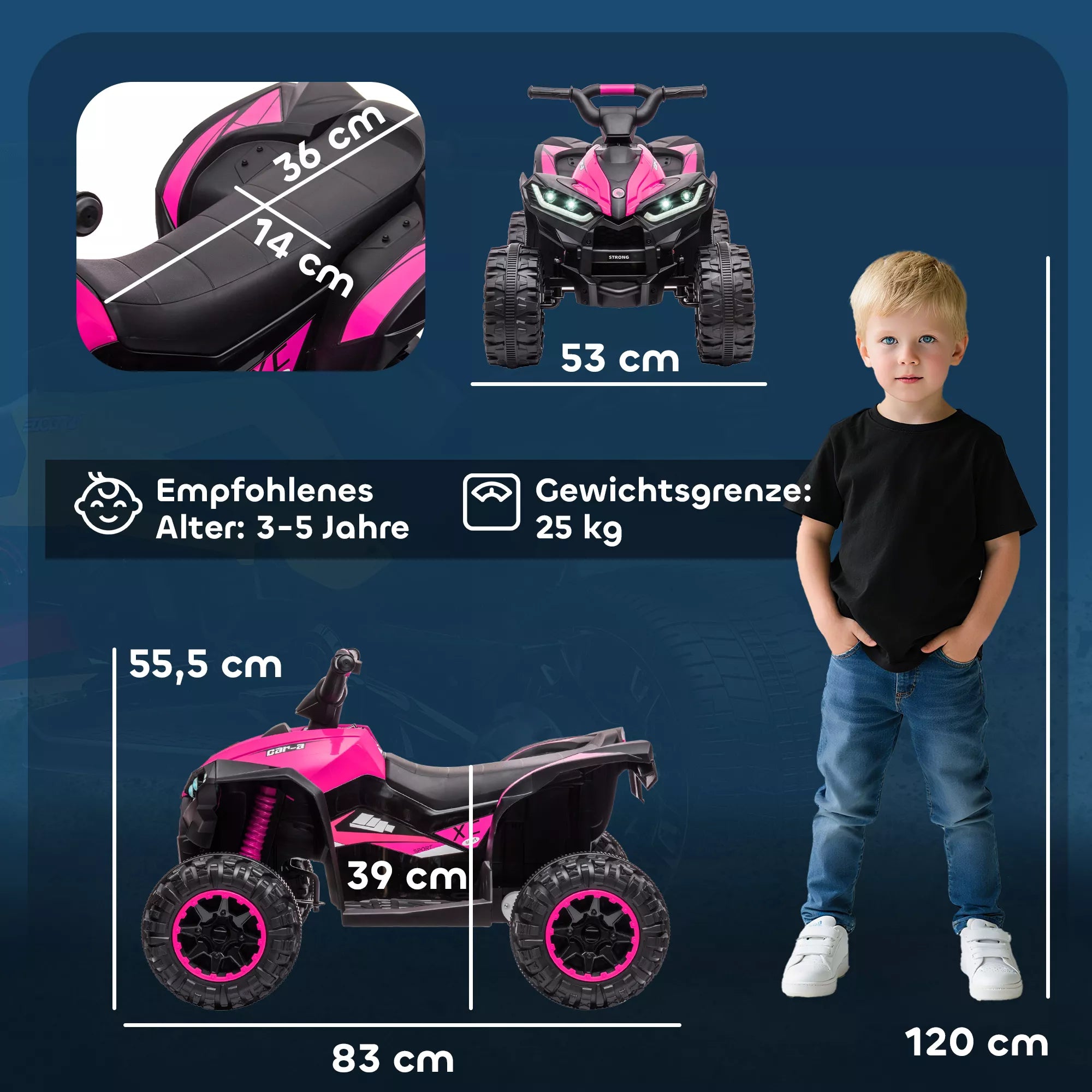 Keturračio matmenų schema: 83 cm ilgio