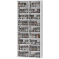 DVD lentynos, CD laikymo lentynos, 14 reguliuojamų lentynų, 18 skyrių, 175 cm, Blu-ray lentynos, medžio drožlių plokštė, balta