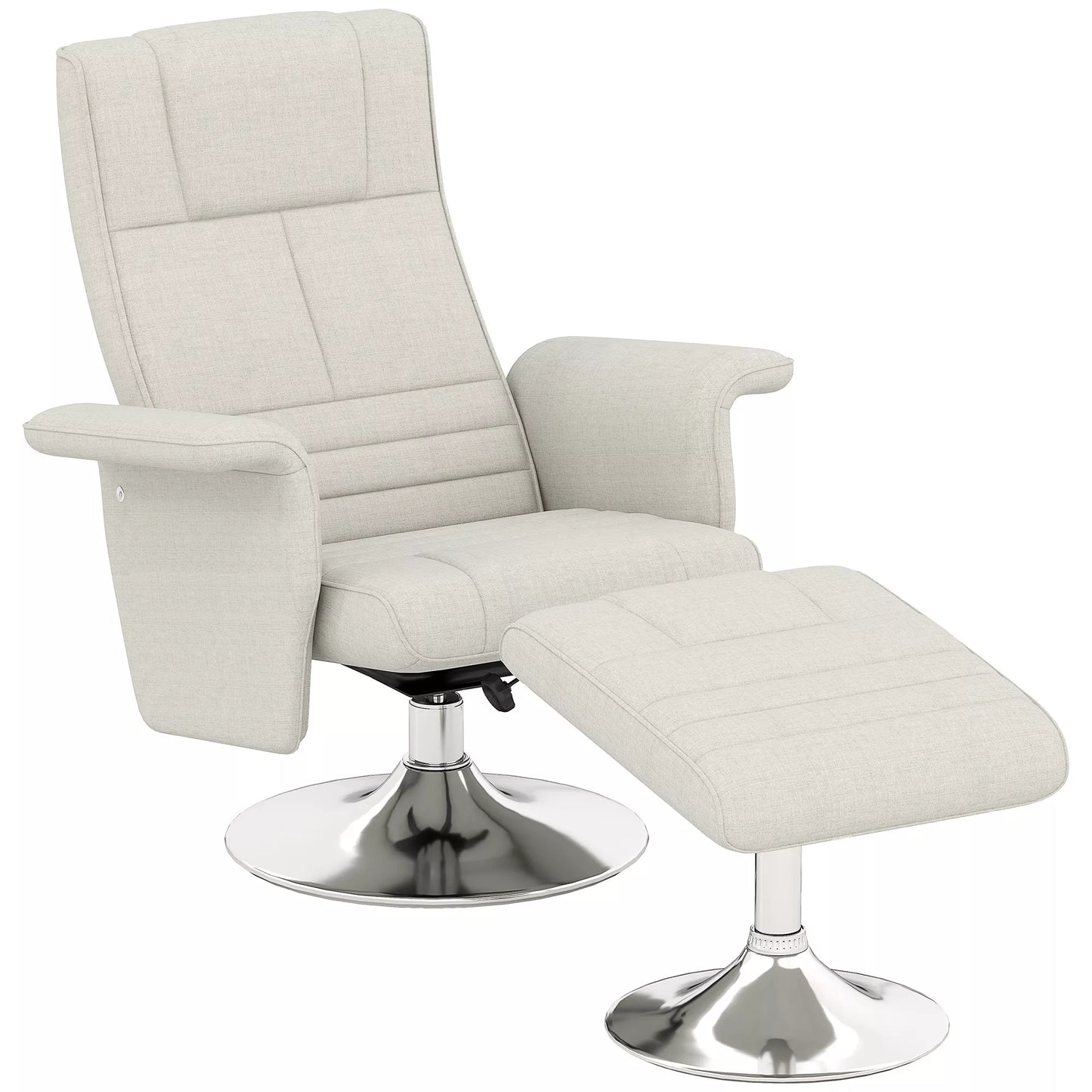 Masažinis krėslas su pakoja, atlenkiama atlošas, 78 x 95 x 88 cm, kreminės spalvos