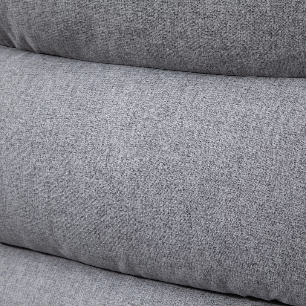 HOMCOM fotelis su atlošimo funkcija, vienvietė sofa, reguliuojamas, atsidaro 165°, poilsio fotelis, televizijos fotelis, skirtas svetainei, miegamajam, lininio audinio imitacija, šviesiai pilkos spalvos, 91 x 92 x 102 cm