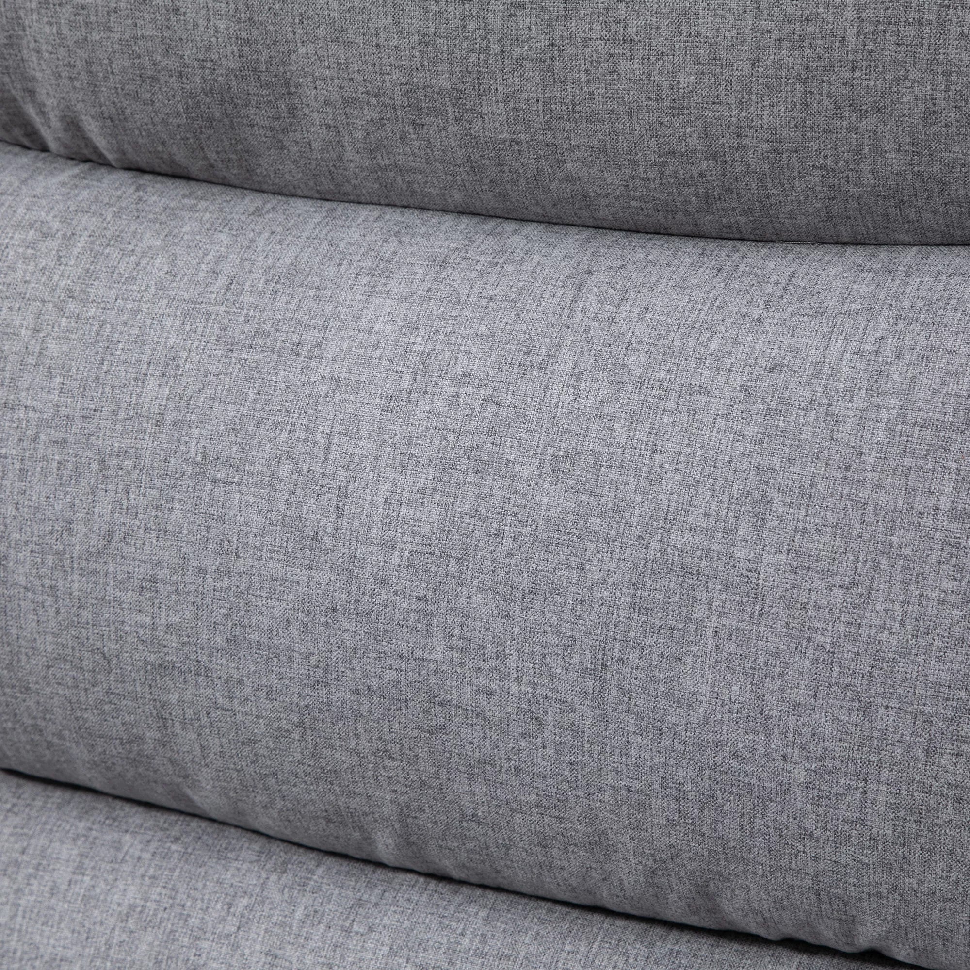 HOMCOM fotelis su atlošimo funkcija, vienvietė sofa, reguliuojamas, atsidaro 165°, poilsio fotelis, televizijos fotelis, skirtas svetainei, miegamajam, lininio audinio imitacija, šviesiai pilkos spalvos, 91 x 92 x 102 cm