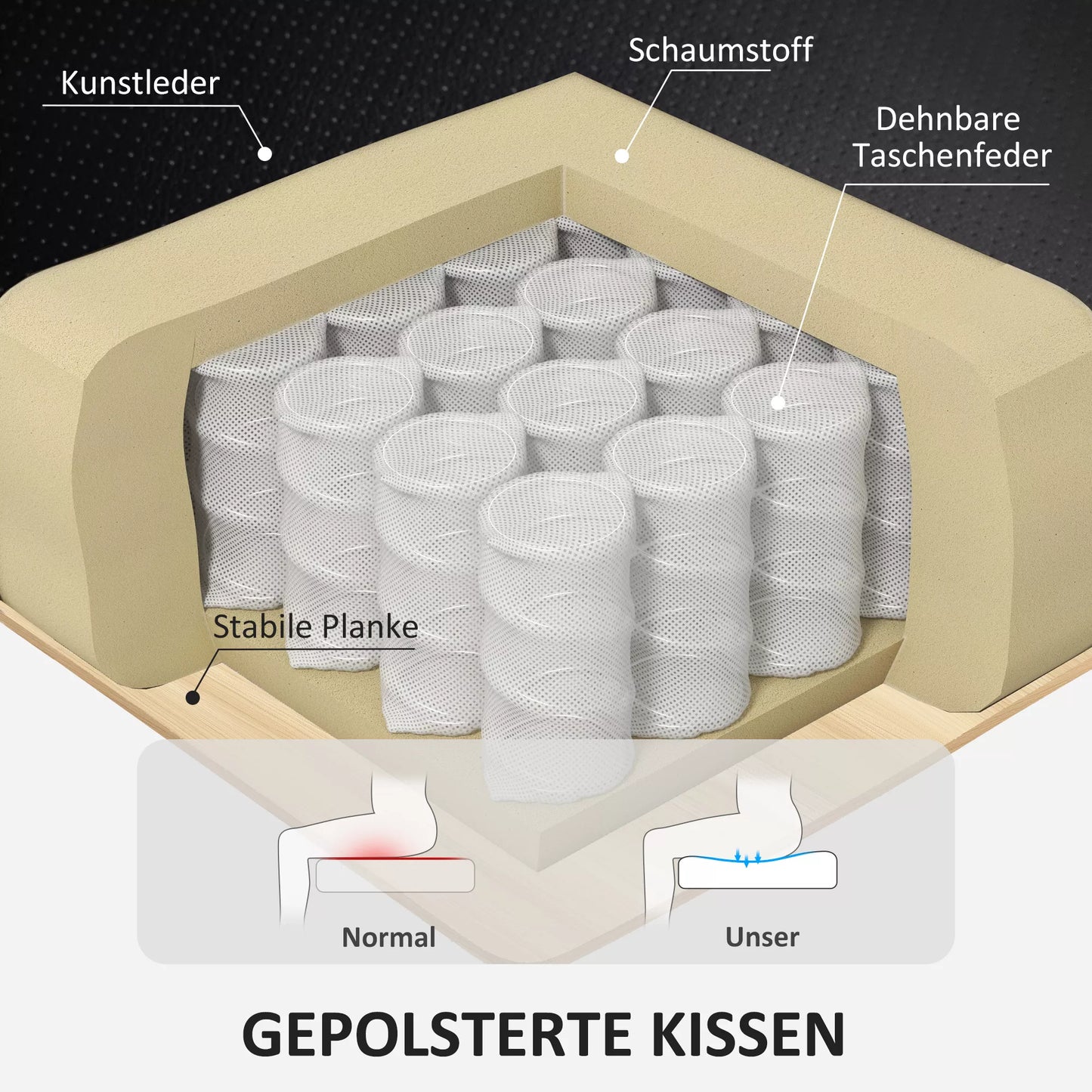 Relaksacinis krėslas su pėdų atrama, reguliuojamas, dirbtinės odos apmušalas, paminkštintas krėslas su atlenkiama atlošu, juodas