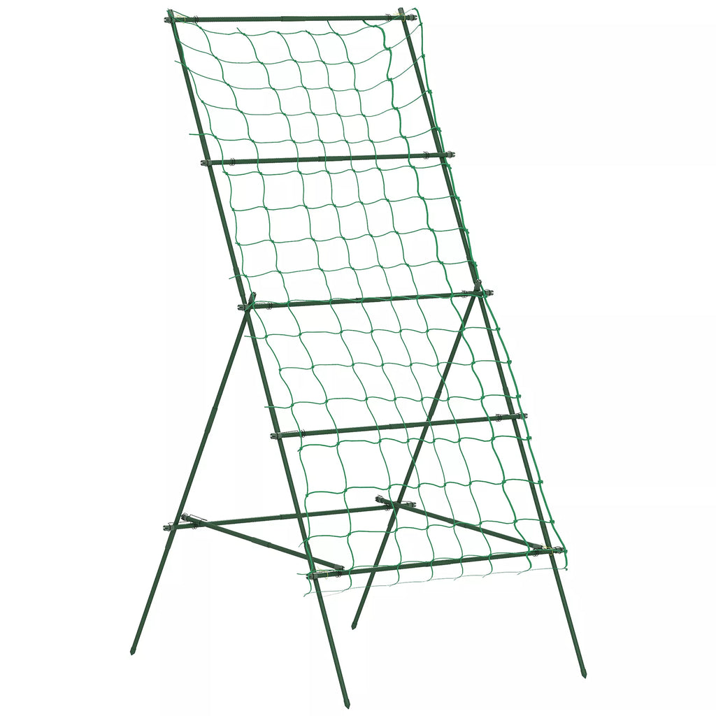 Plieninis karkasas, skirtas įsmeigti, nerūdijantis A formos atrama vijoklinėms augalams 101x133x227 cm Žalias