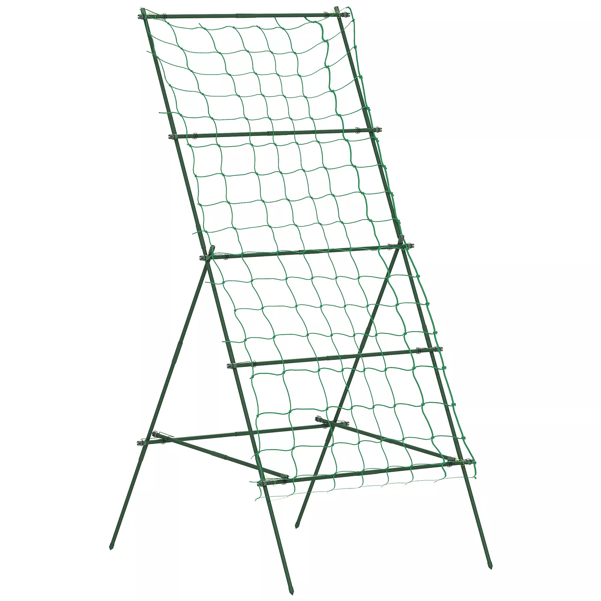 Plieninis karkasas, skirtas įsmeigti, nerūdijantis A formos atrama vijoklinėms augalams 101x133x227 cm Žalias