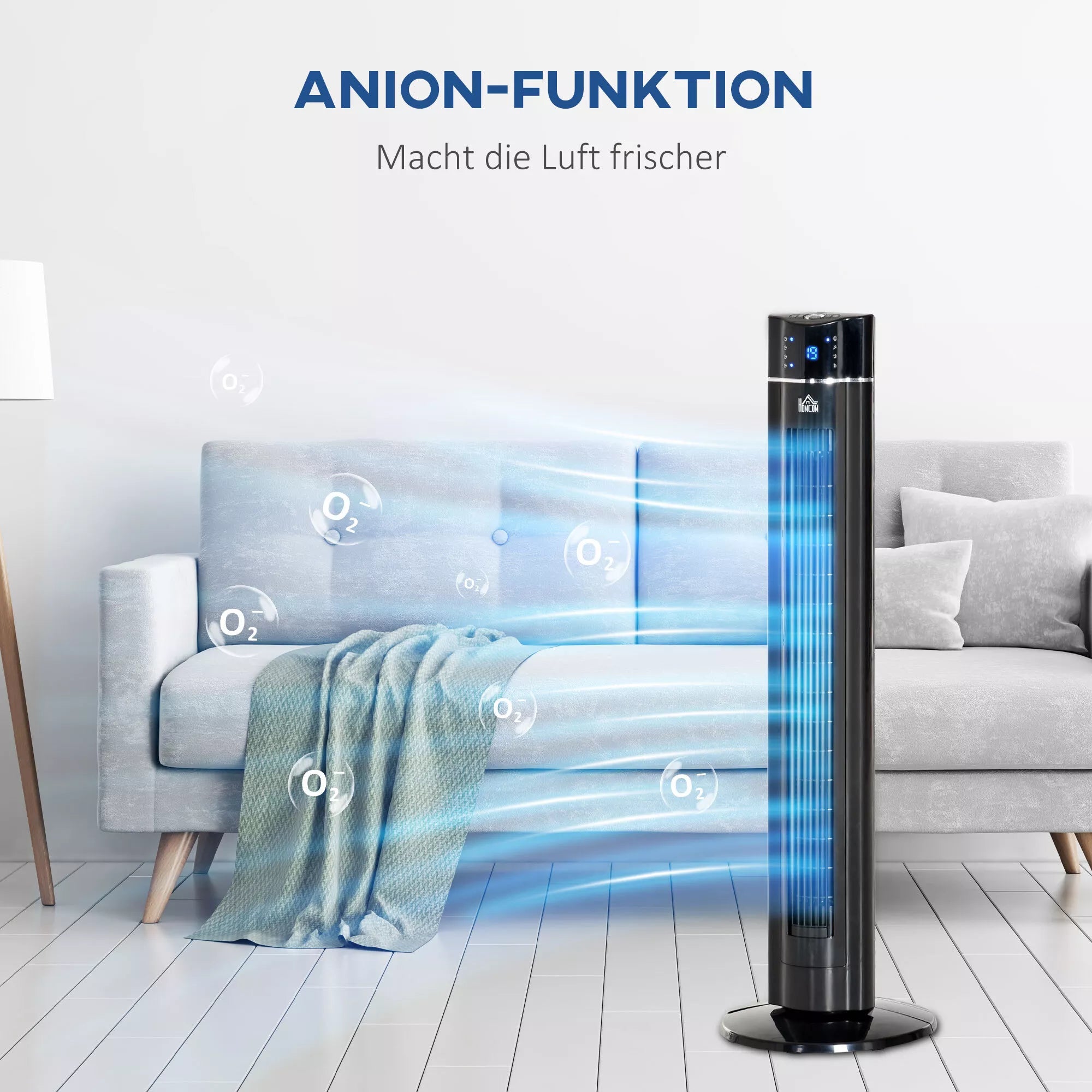 2in1-Turnmventilator Stovinis ventiliatorius Ventiliatorius, 32 cm x 32 cm x 106,8 cm, juodas