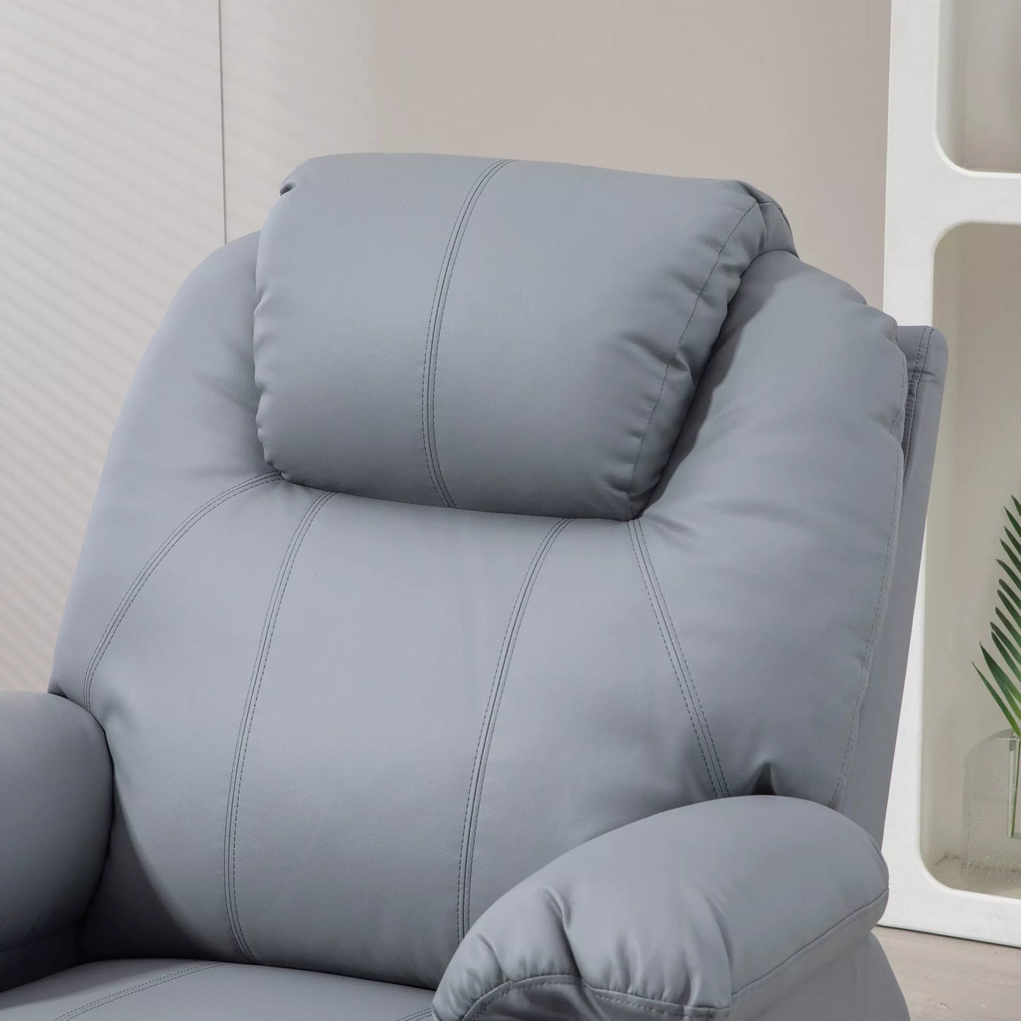 Masažinė kėdė su pagalbinė funkcija atsistojant senjorams, 8 masažo režimai, atlošiama atlošo atrama, 88cm x 99cm x 106cm, Pilka