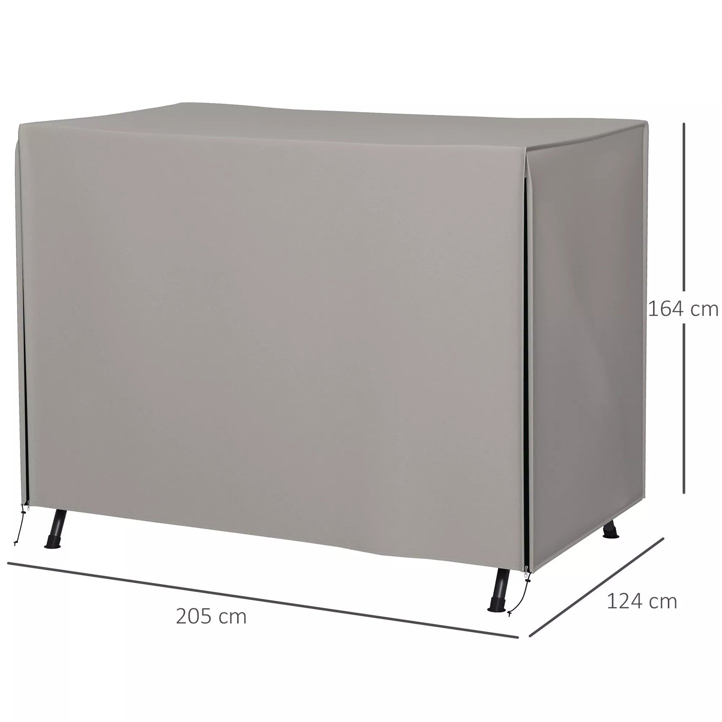 Apsauginis užvalkalas sodo supynėms, atsparus plyšimui, atsparus oro sąlygoms, su Tex-Lock sistema, 205x124x164 cm, pilkas