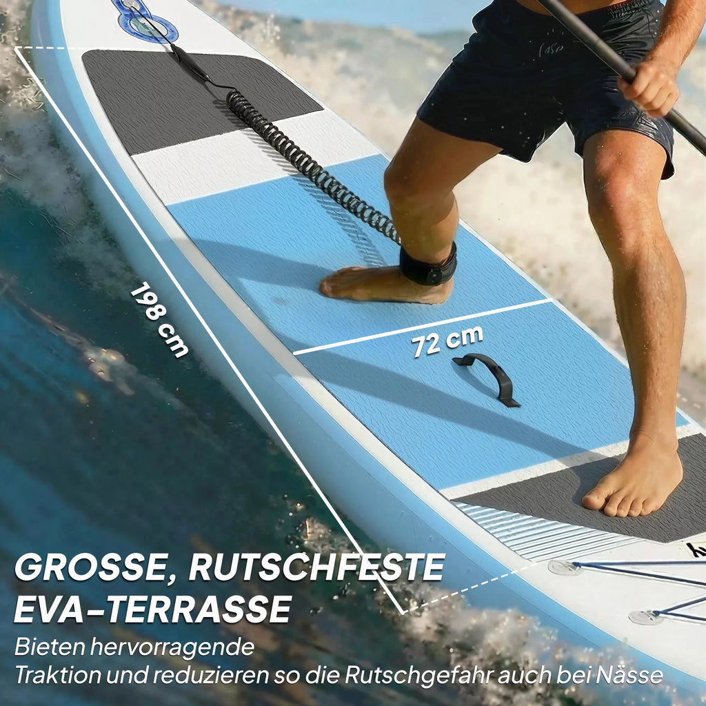 Stand Up Paddling Board Set Pripučiamas 320 cm SUP lentas su reguliuojamu irklas Neslystantis EVA denis Kojų dirželis Pompa