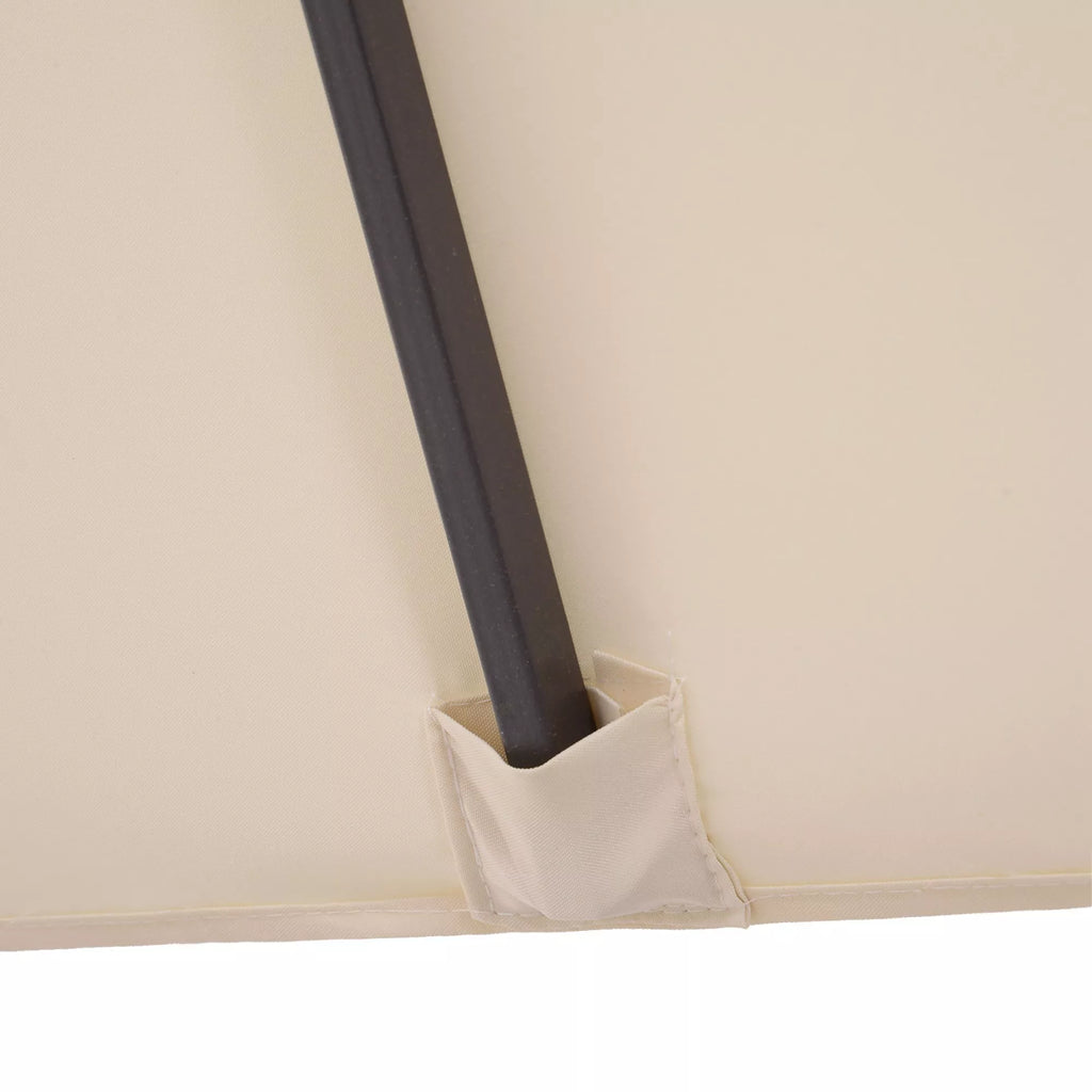 XXL skėtis su rankine svirtimi, atsparus oro sąlygoms, 455 cm x 270 cm x 240 cm, plienas, poliesteris, smėlio spalvos