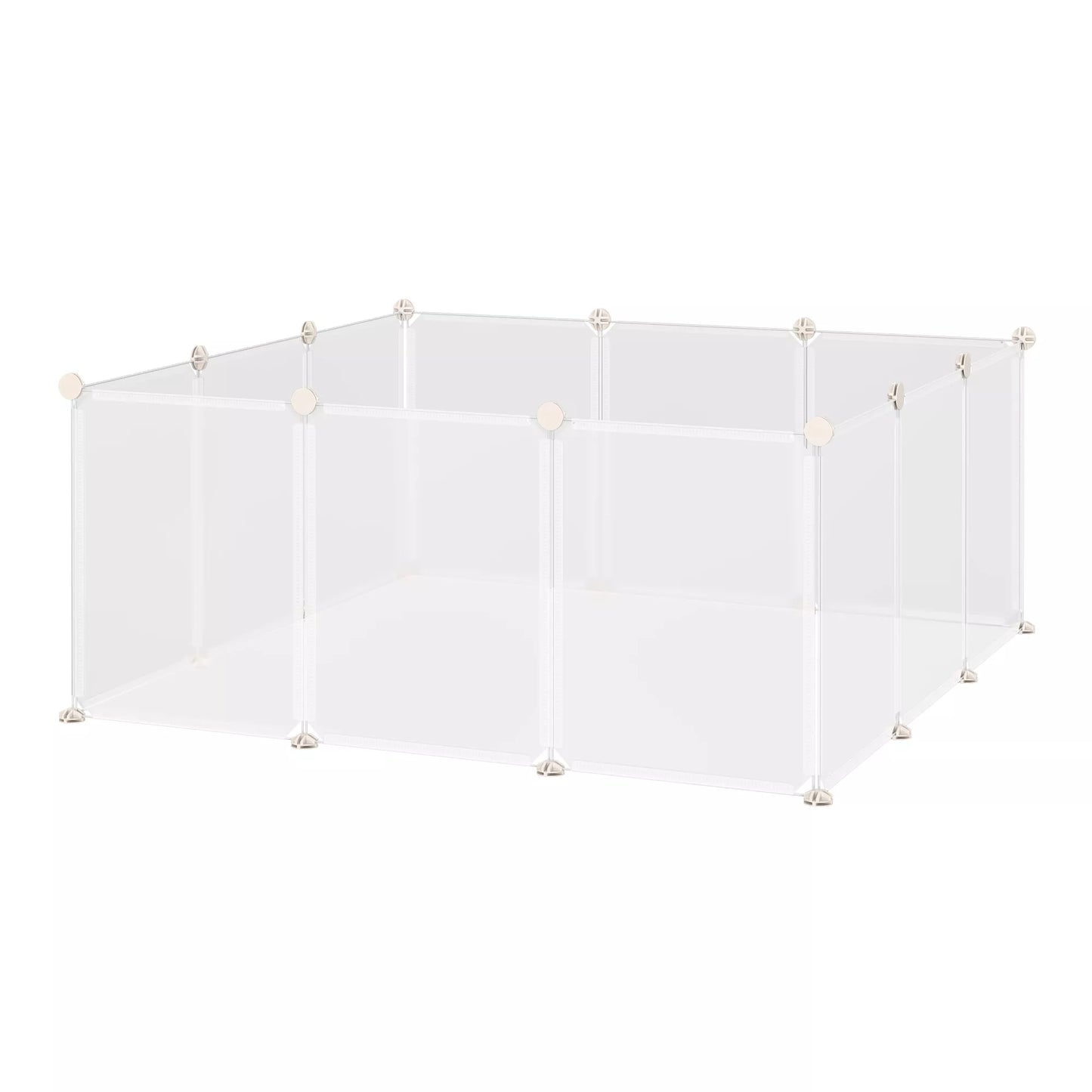 Laisvasis aptvaras Vaikų aptvaras DIY Laisvasis aptvaras Tinklinis aptvaras Aptvaras Maži naminiai gyvūnėliai Aptvaras vidaus patalpoms 12 plokščių Balta Metalas PP derva 105 x 105 x 45 cm