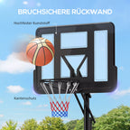 Krepšinio stovas su reguliuojamu aukščiu 235-305 cm, juodas