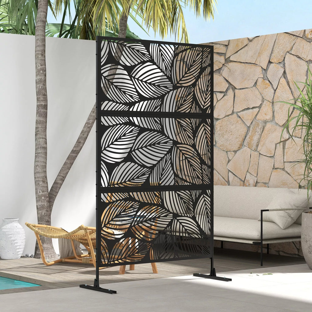 Apsauga nuo žvilgsnių Apsauga nuo žvilgsnių Sodas Sodo atskyrimas, gėlių raštai, metalas, 122 x 45 x 198 cm, juoda