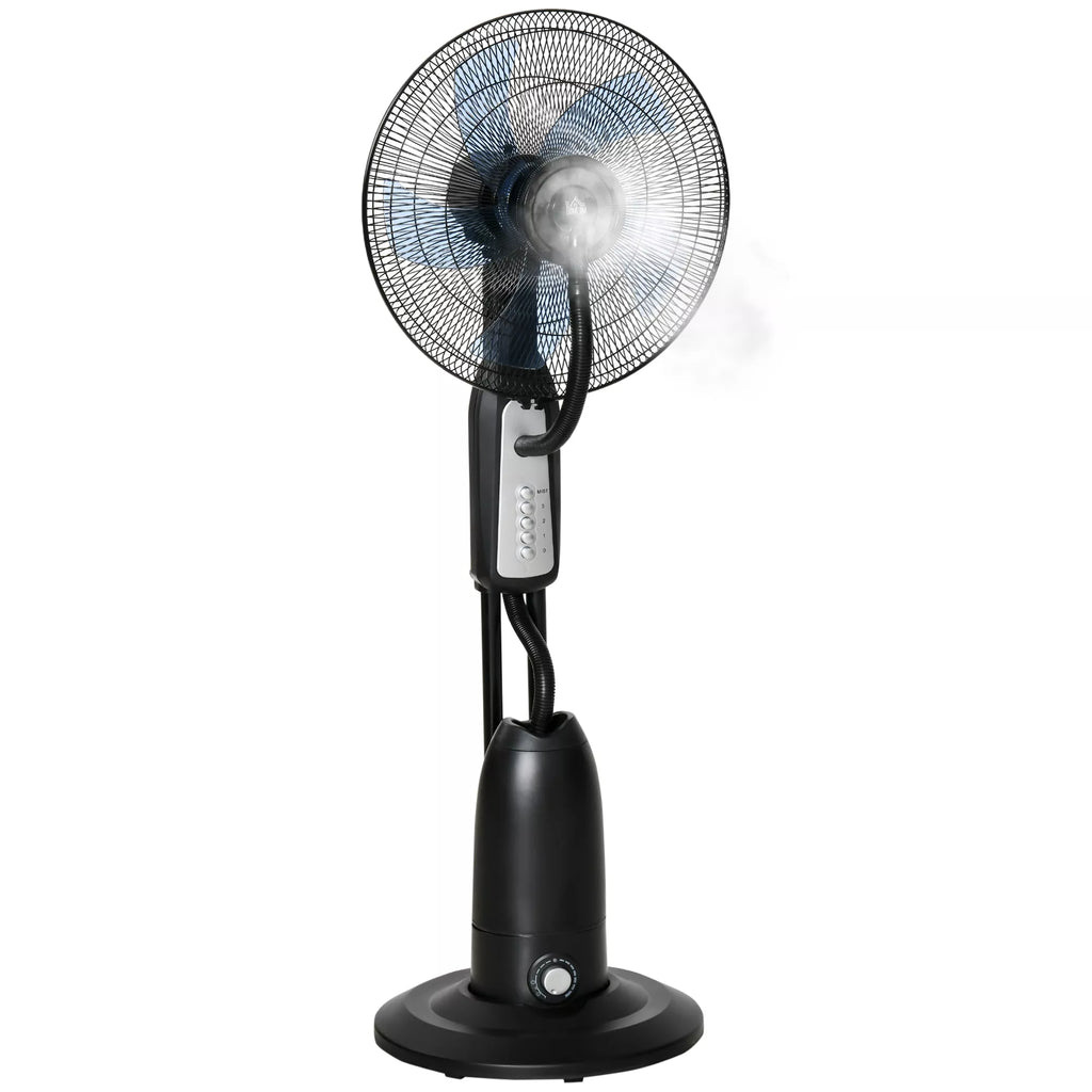 Ventiliatorius su vandens aušinimu, stovinis ventiliatorius su reguliuojamu purškimo rūku, 3 greičiai, 2,8 l vandens bakas, 70° osciliavimas, 90 W Vandens ventiliatorius su ratukais, 120 cm