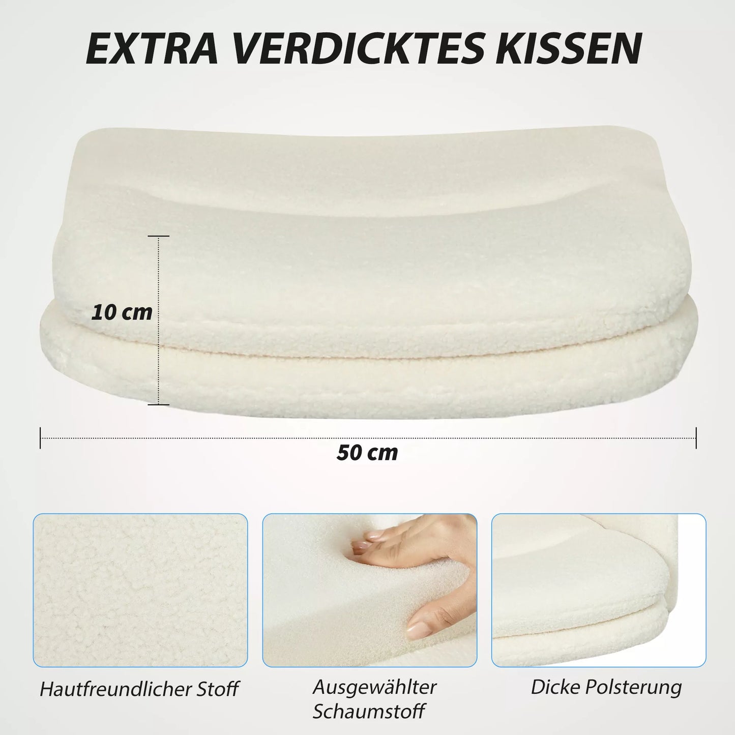 Riedantis biuro krėslas su audinio apmušalu, atramomis rankoms, 5 ratukais, sukamasis, kreminės baltos spalvos