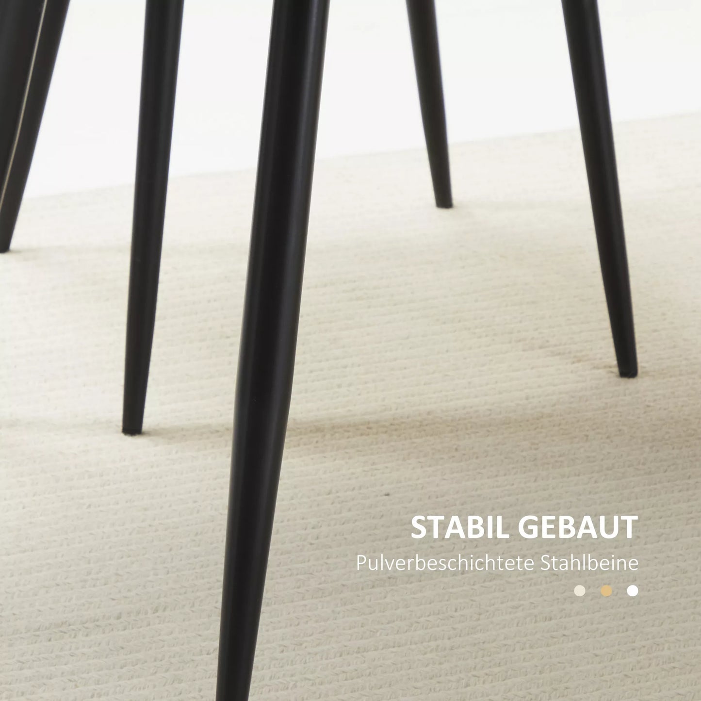 HOMCOM Valgomojo stalas skandinaviško dizaino, virtuvinis stalas, 4 asmenims, medžio imitacijos, 140 cm x 80 cm x 76 cm, natūralus + juodas