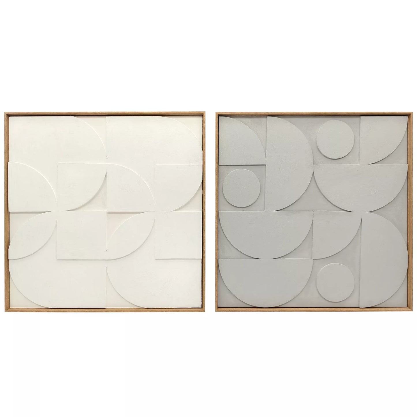 Sienų dekoracija 3D, 2 vnt. rinkinys, geometrinė sienų dekoracija, moderni sienų dekoracija, skirta svetainei, prieškambariui, 80 x 3,5 x 80 cm, balta